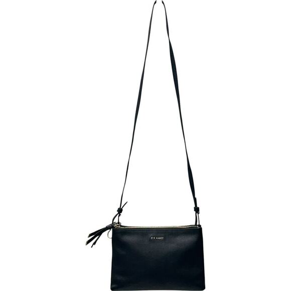 TED BAKER Daniibar Double Zip Leather Crossbody Bag In Black - Picture 5 of 15